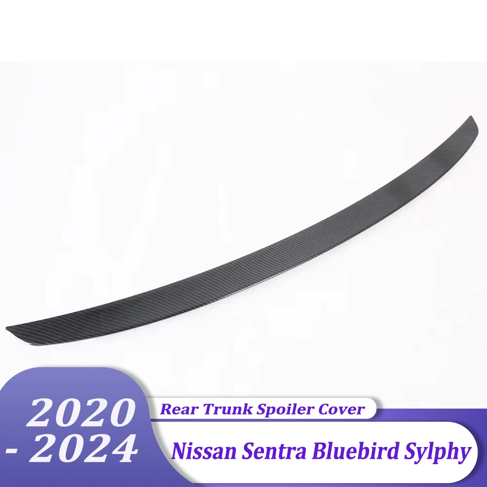 Rear Trunk Spoiler Cover Sticker Wing Tail Door Trim Styling Exterior Accessories For Nissan Sentra Bluebird Sylphy 2020-2024