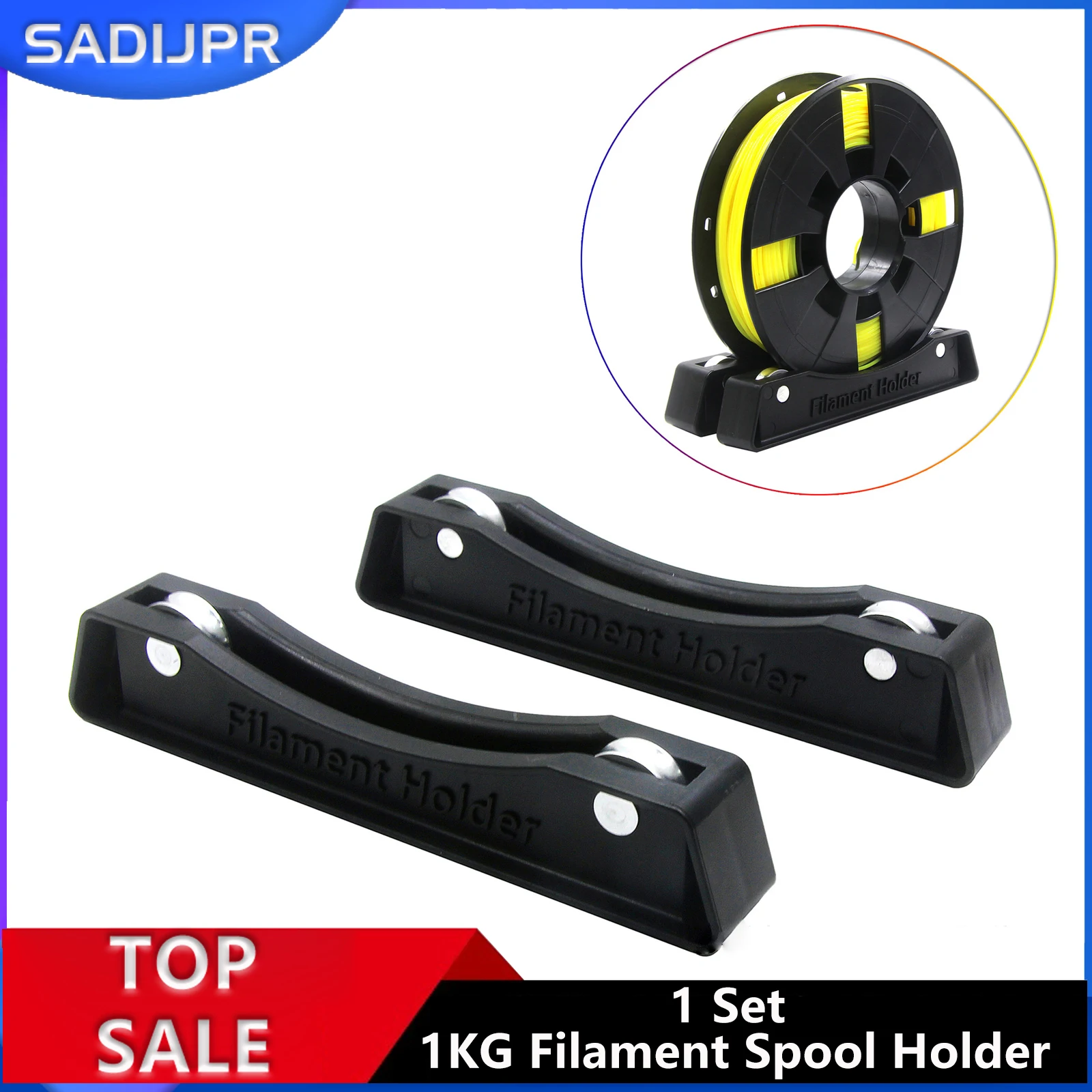 

Комплект из 1 стандартного держателя для катушки филамента весом 1 кг с подшипником, полки для расходных материалов, фиксированное крепление для филамента 3D-принтера PLA/PET