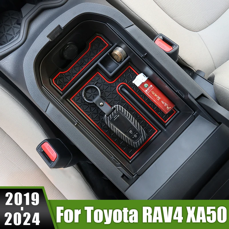 

For Toyota RAV4 XA50 2019 2020 2021 2022 2023 2024 RAV 4 Hybrid Car Armrest Console Central Storage Box Holder Interior Tray