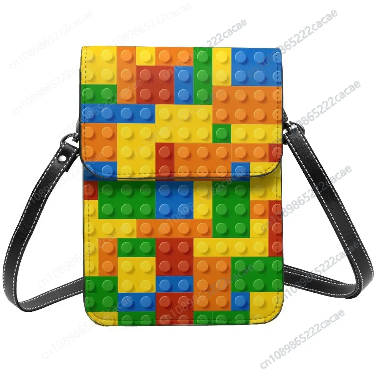 Building Blocks Printed Shoulder Bag Construction Brick Gift Funny Mobile Phone Bag Leather Shopping Female Bags