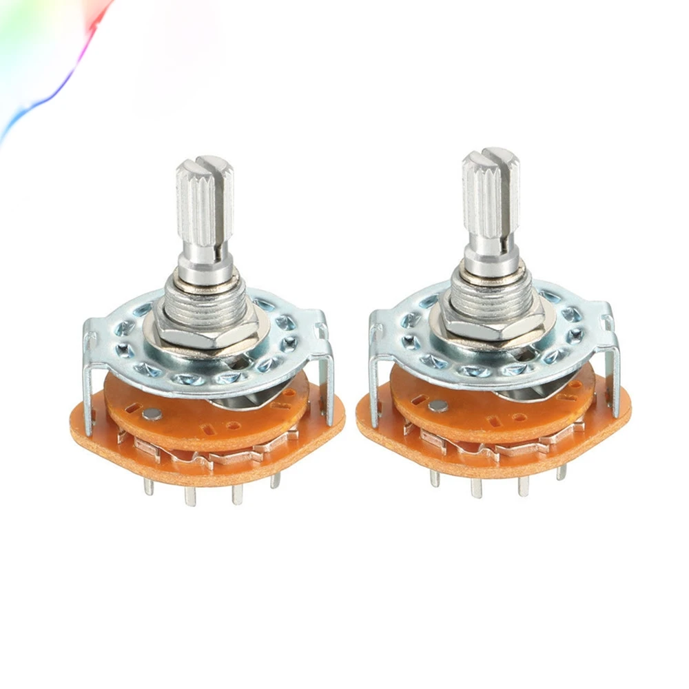 5Pin 1P4T 1 Pole 4 Position Selectable 2 Deck Band Selector Rotary Switch 2Pcs RS25 1*4