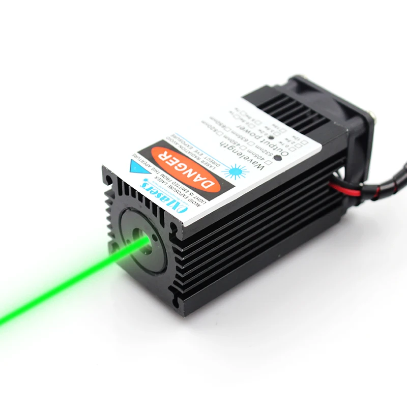 532nm 200mW high-power 12V green laser module coarse laser escape prop with fan TTL green laser beam delivery bracket