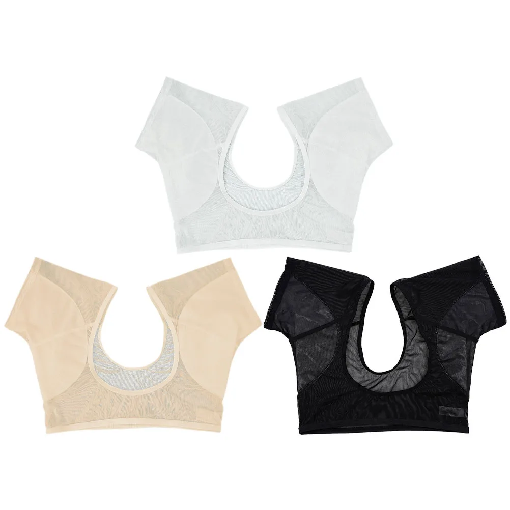 3 قطعة سترة عرق تحت الإبط للنساء السيدات قابل للغسل قميص مقاوم للعرق سترة صيفية رقيقة قابلة للتنفس وسادة الإبط