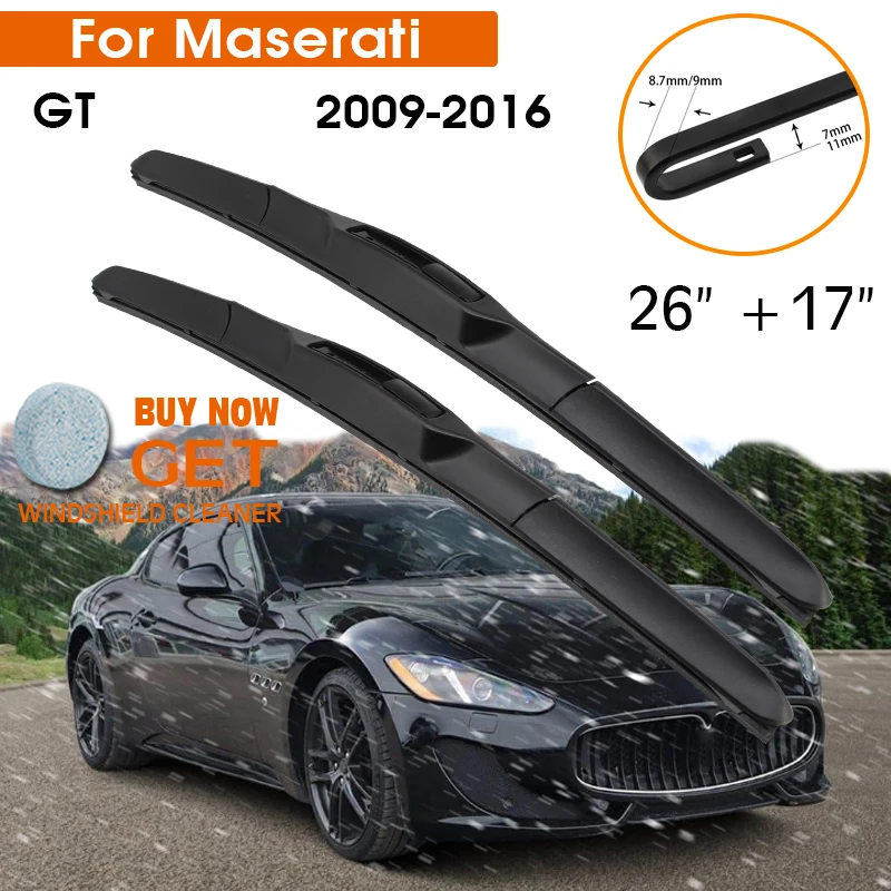 Car Wiper Blade For Maserati GT 2009-2016 Windshield Rubber Silicon Refill Front Window Wiper 26