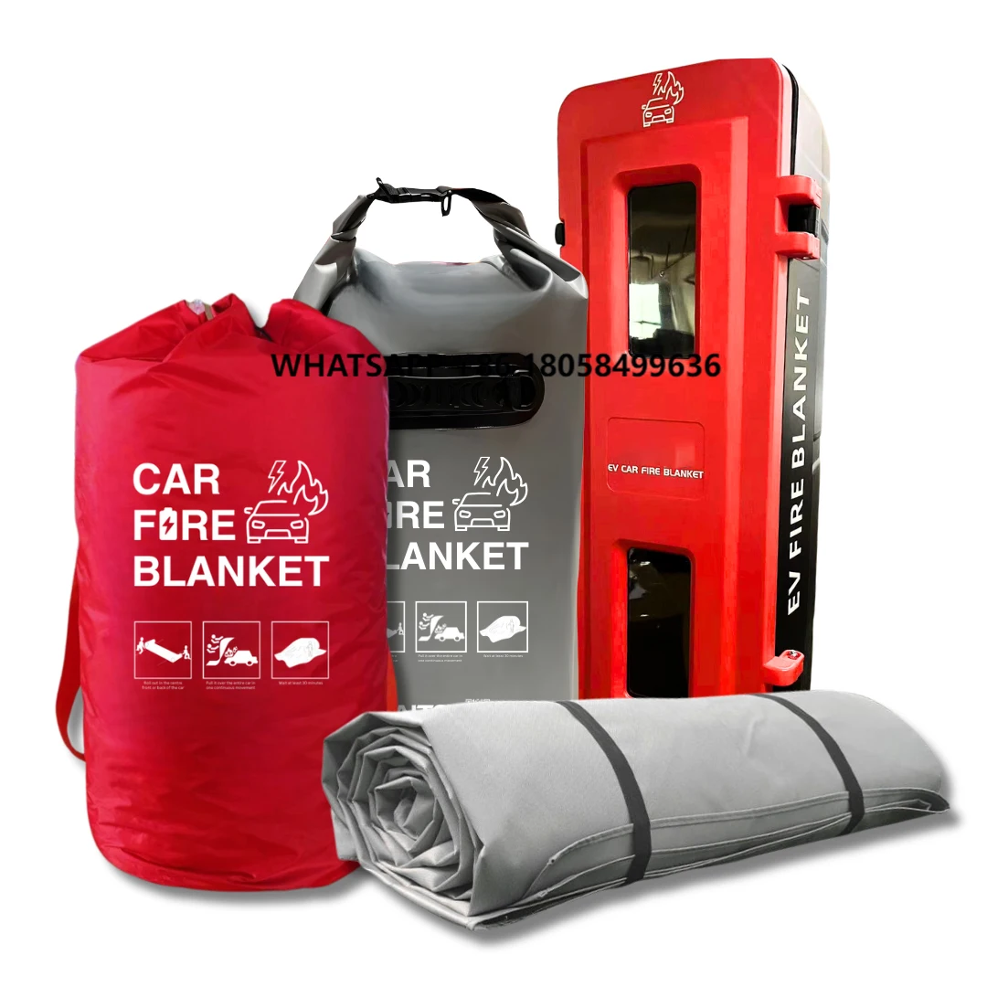 

Lithium Battery Fire Blanket for EV Car 19.8 X 26 ft Graphite Silicone Coated Fire Blanket