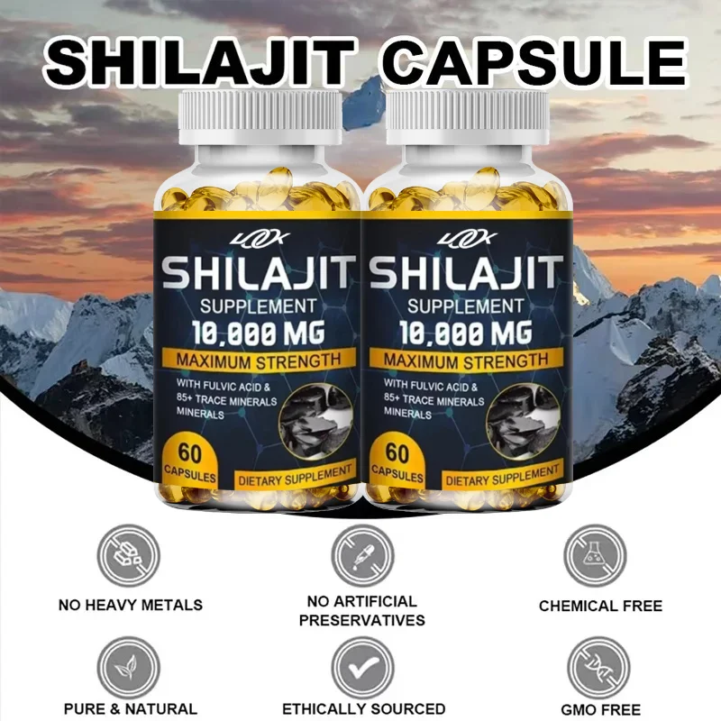 Shilajit Supplement 10000 Mg Maximum Strength - Stress Relief, Immune Support Healthy Care