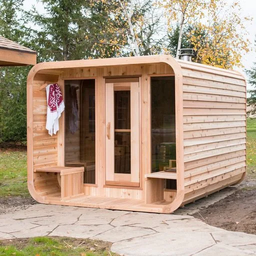 

Недорогая уличная умная инфракрасная сауна из красного кедра на 3 человека от поставщика