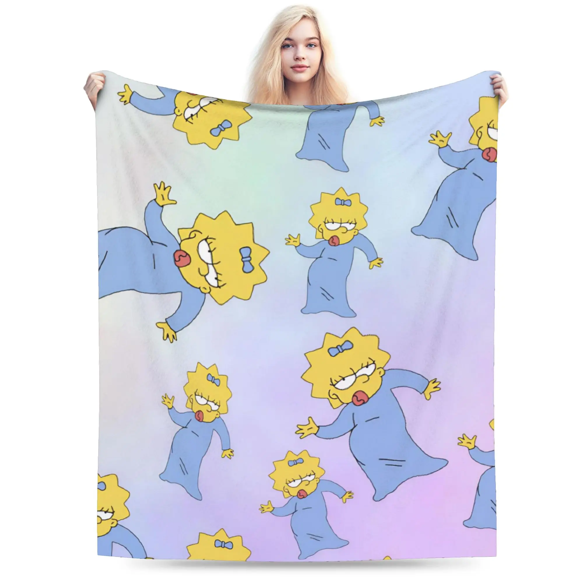 S-Simpson Blankets Flannel Autumn/Winter  Multi-function Super Warm Throw Blankets for Home Travel Bedspread