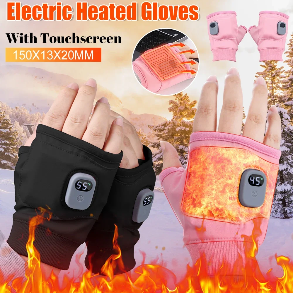 

Electric Heated Gloves Winter Moto Riding Thermal Gloves 360 Degree Heating Thermal Heated Gloves Fingerless Thermal Hand Warmer