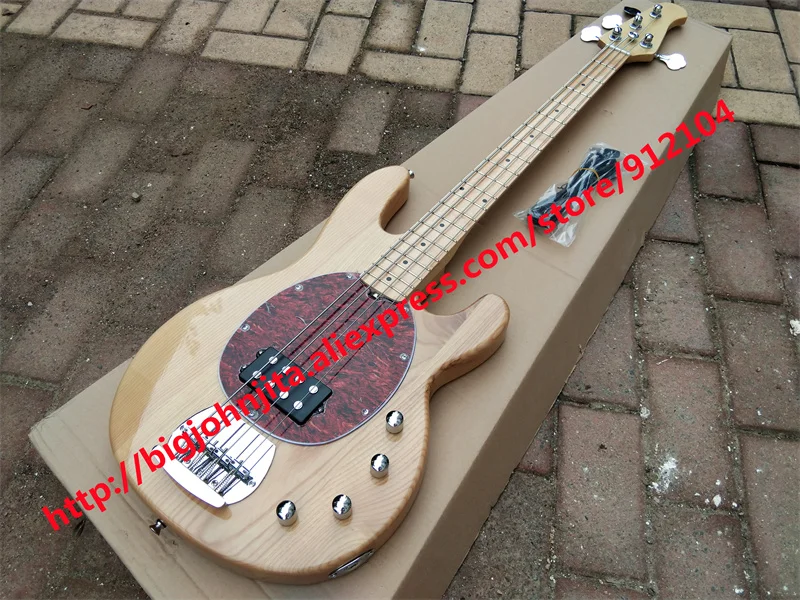 Natural/Blue Electric Bass Guitar, 4 Strings, ASH Body, Maple Fingerboard, Chrome Hardware, BJ-165 520