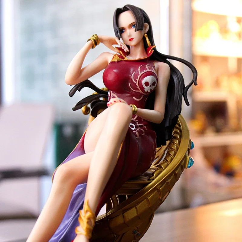 21Cm Anime Figure One Piece Boa Hancock Black/Red Dress Collection Model Kids Toys Action Figure Car Decoration Ornaments Gifts