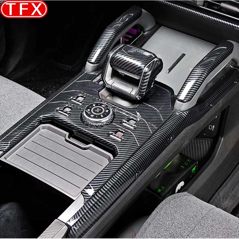 For Chery Jetour T2 2024 2023 Car Styling Carbon Fiber Central Control Gear Panel Gear Shift Cover Air Outlet Auto Accessories