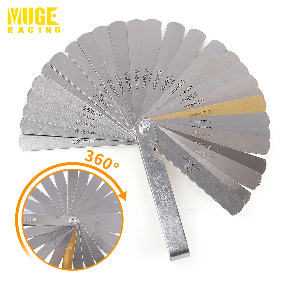 MUGE-Free Shipping 32 Blades 0.04-0.88mm Feeler Gauge Metric Gap Fille With Brass Measuring For Measurement Tool BTD024