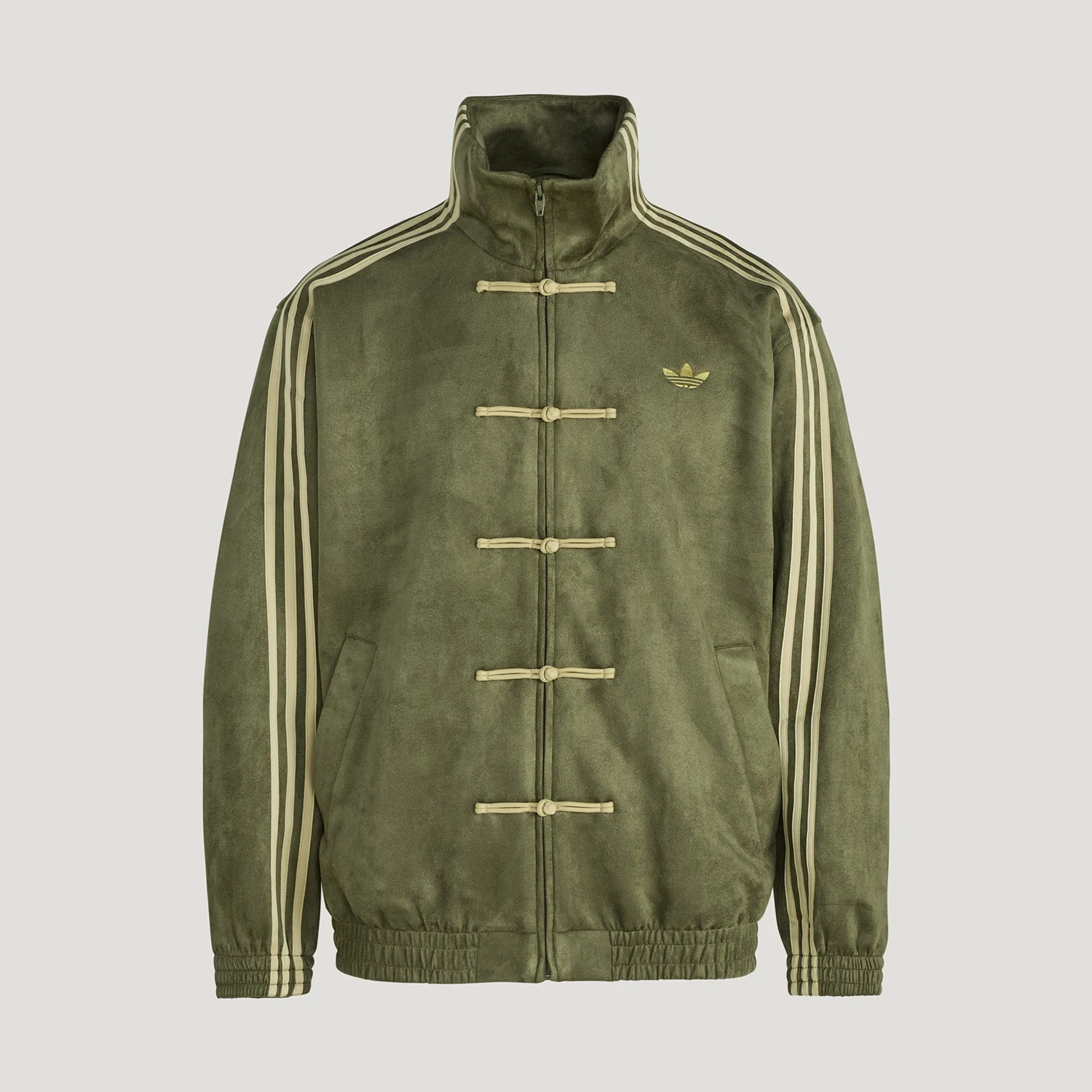 Adidas genuine clover men's and women's new Chinese style fashionable stand up collar jacket KT3847 image 3