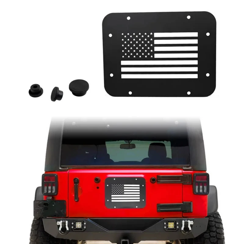 Suitable JK-JL Rear Door Trim Panel, Spare Tire Removal Kit & Tailgate Vent Cover