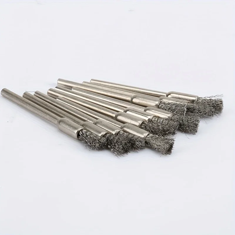 

15pcs round Handle Stainless Steel Wire Brushes Set Rotating Cleaning Tools for Rust Removal Sanding - Set of 15