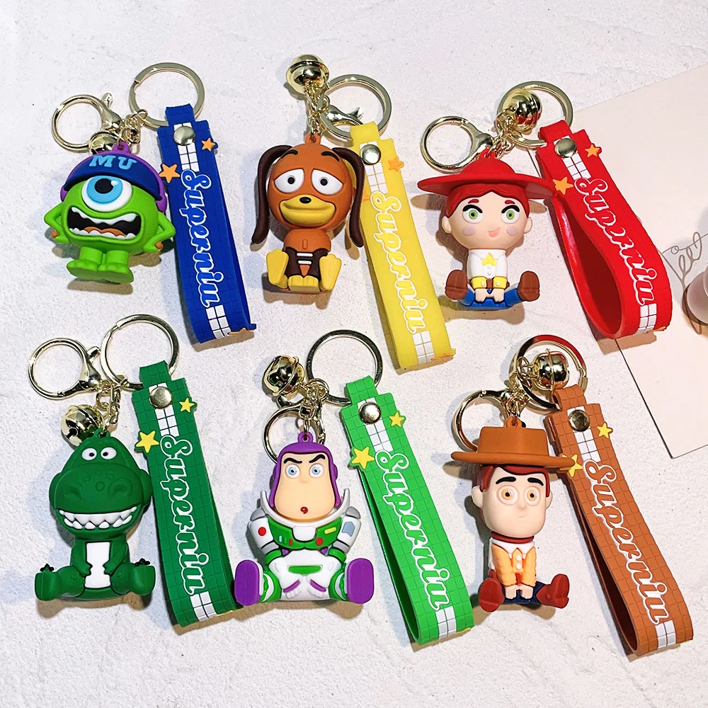 Anime Disney Toy Story Keychains Buzz Lightyear Woody Lotso Keyring Collection Doll Bag Car Accessory Christmas Birthday Gifts