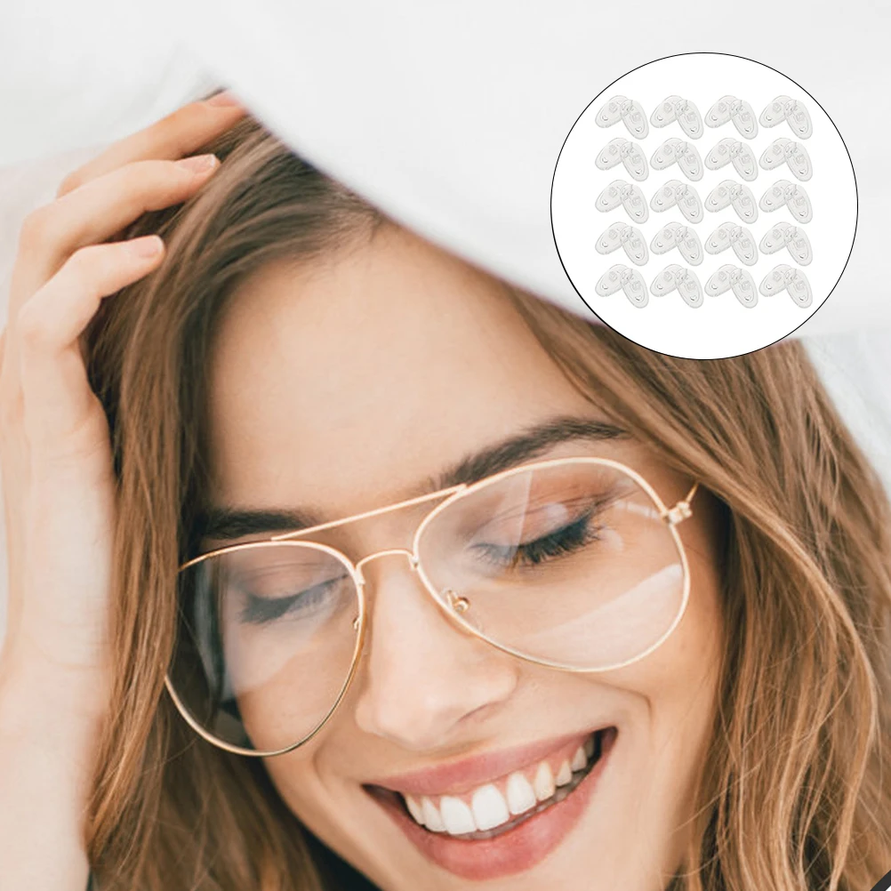 

50 Pairs Silicone Nose Pads Soft Cushion Anti Skid Eyewear Accessories Suitable Most Glasses Sunglasses Frame Repair Kit Non