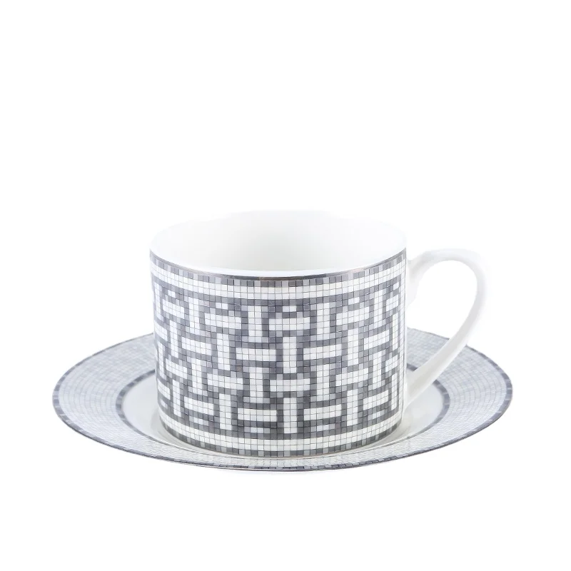 

European Classic Bone China Coffee Cup and Saucer Tableware Coffee Saucer Office Afternoon Tea Set Home Kitchen Mosaic