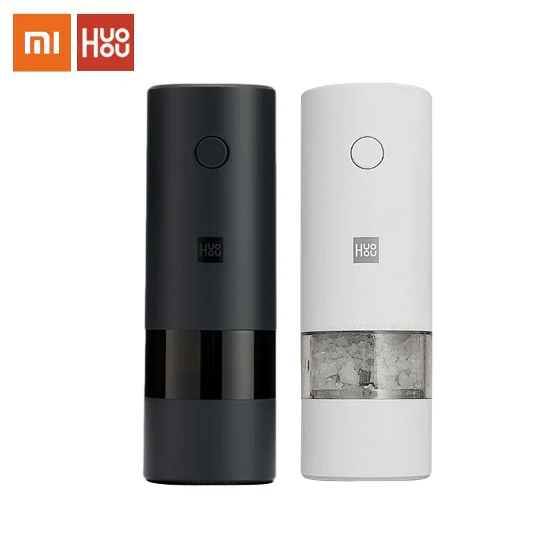 Xiaomi Huohou elektryczny automatyczny młyn młynek do pieprzu i soli światła LED 5 trybów Peper ziarna przyprawy do gotowania