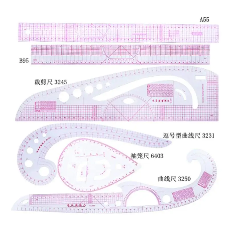 Curve Rulers Sewing Measure Design For Fabric Cutting Template Metric Tool Accessory Transparent Straight Tailor Patchwork