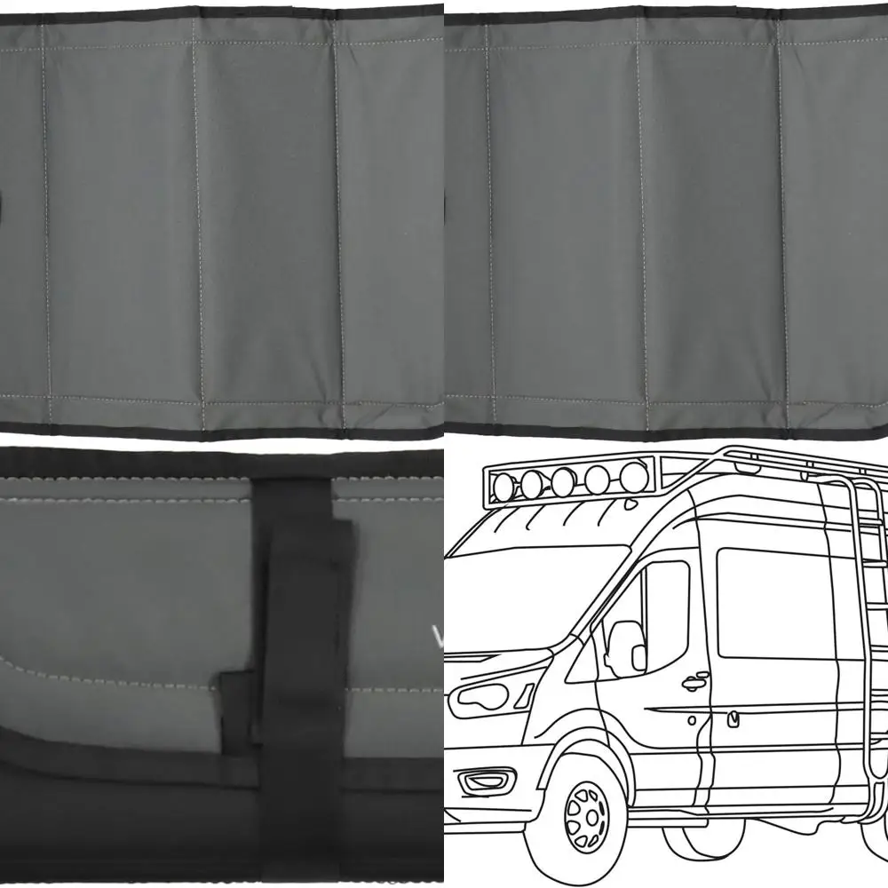 Charcoal Gray Driver Side Plastic Rear Quarter Window Cover for 2015-Current Ford Transit 148 Medium/High Roof Van