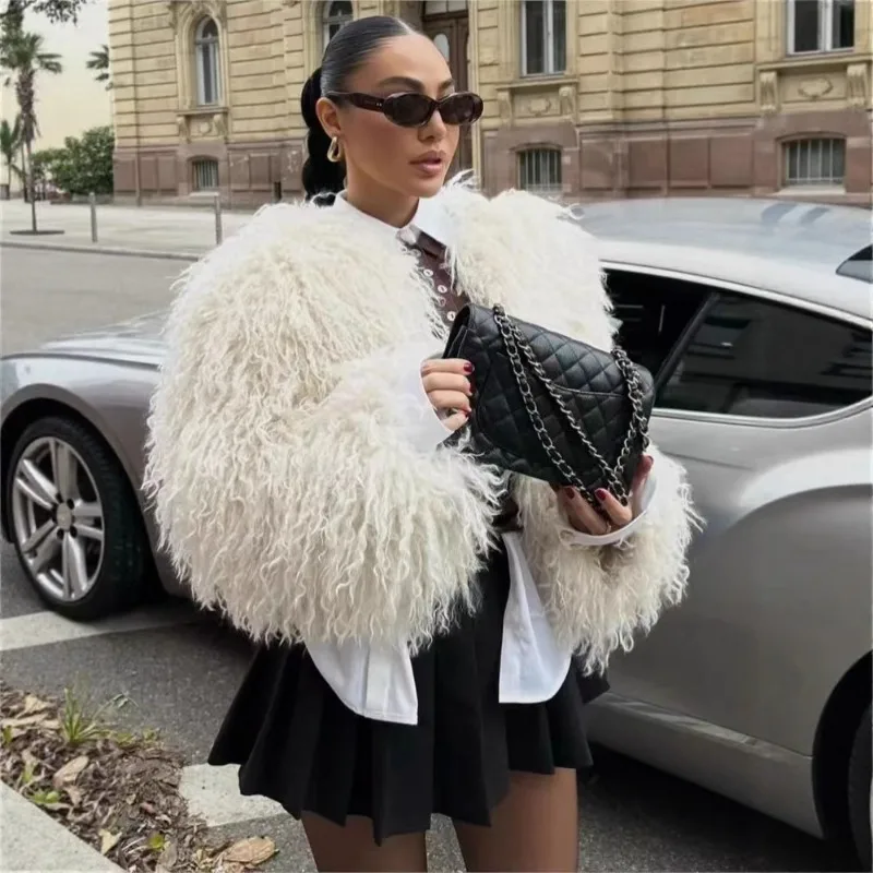 

Short Imitation Fur Coat Street Hottie Women's Winter Warm Long-sleeved Coat Coat Women