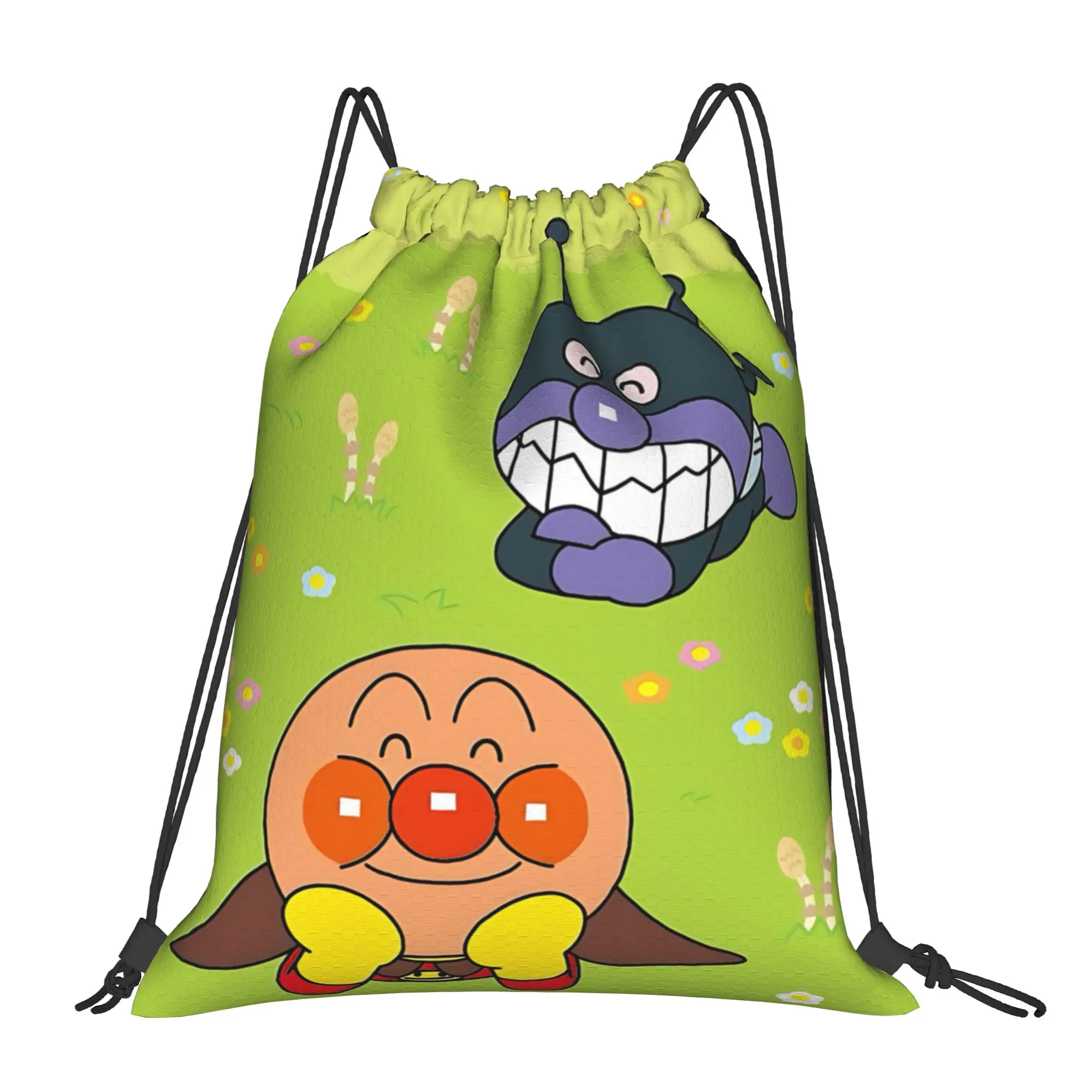 For travel Pouch Anpanman  Kawaii Drawstring Bags Sports Shoe Clothes Storage Multi-function Teen Portable Rucksack