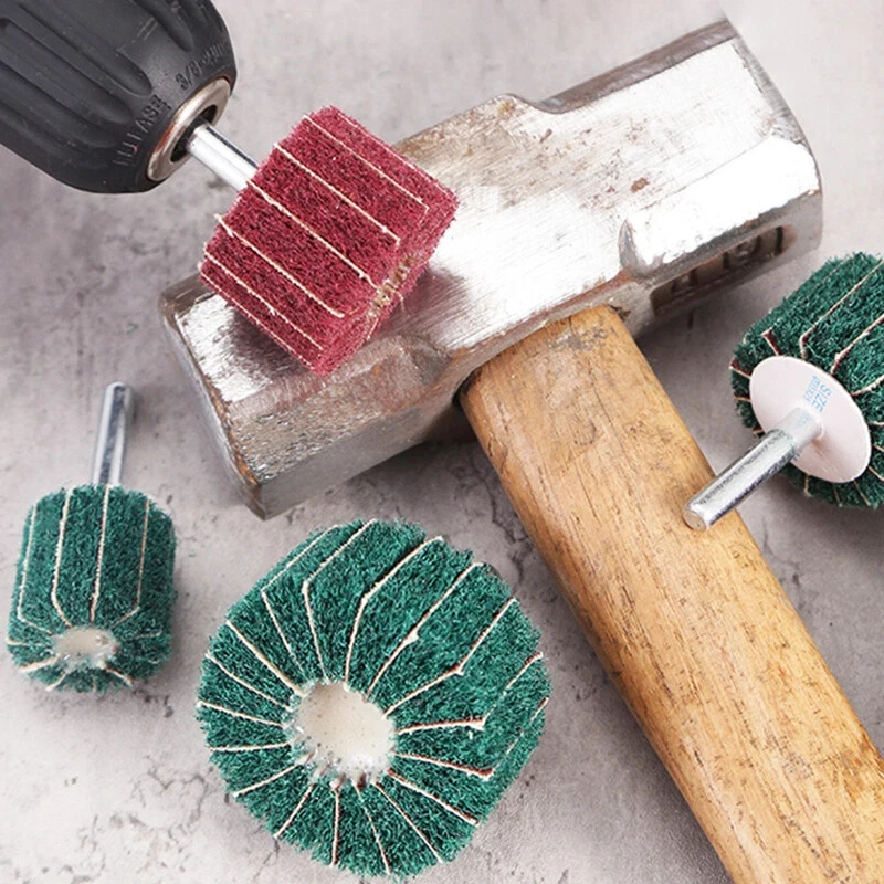 1 قطعة عجلة تلميع تلميع رفرف 120 #   180 #   240 #   320 #   حصى النايلون تجوب قرص جلخ الخشب المعدني 6 مم عرقوب