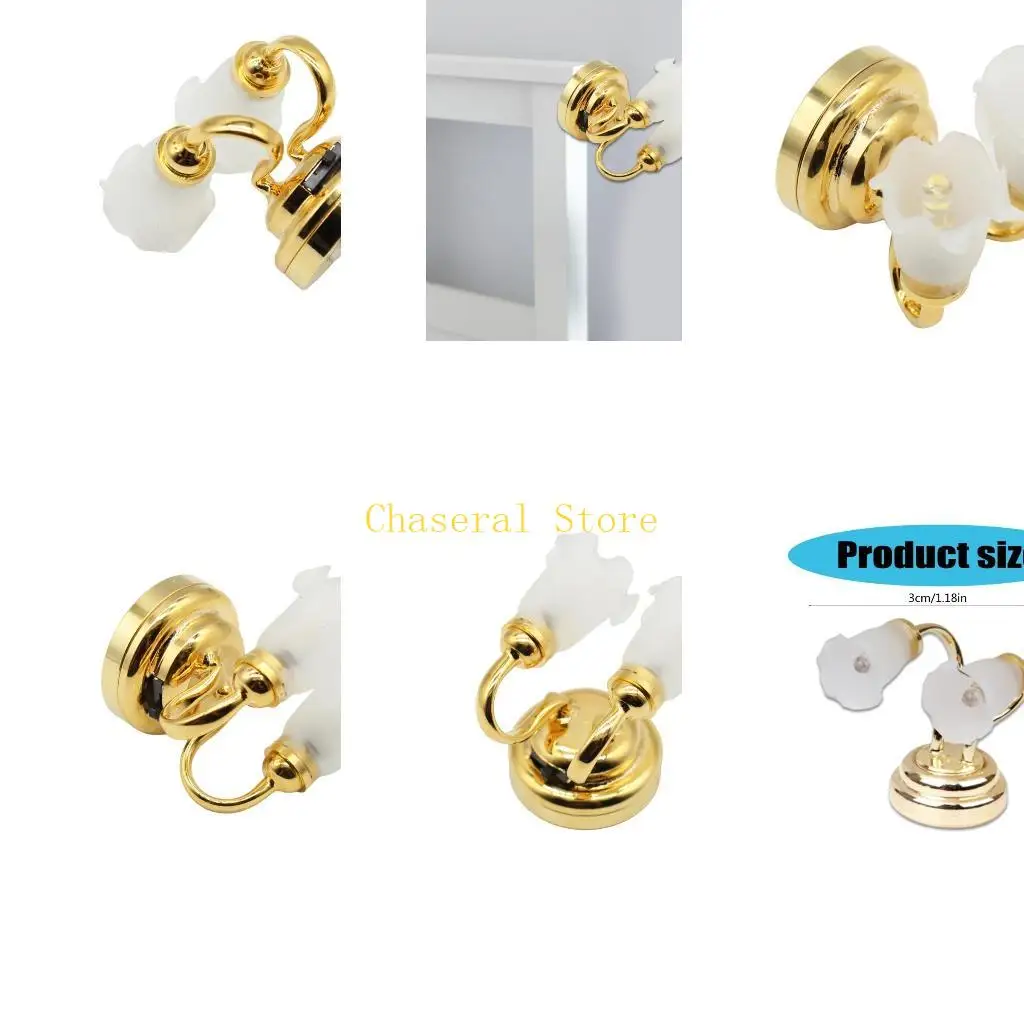 

E7CE Dollhouses Miniature LED Wall Lamp Battery Powered Wall Lamp Dollhouses Furniture