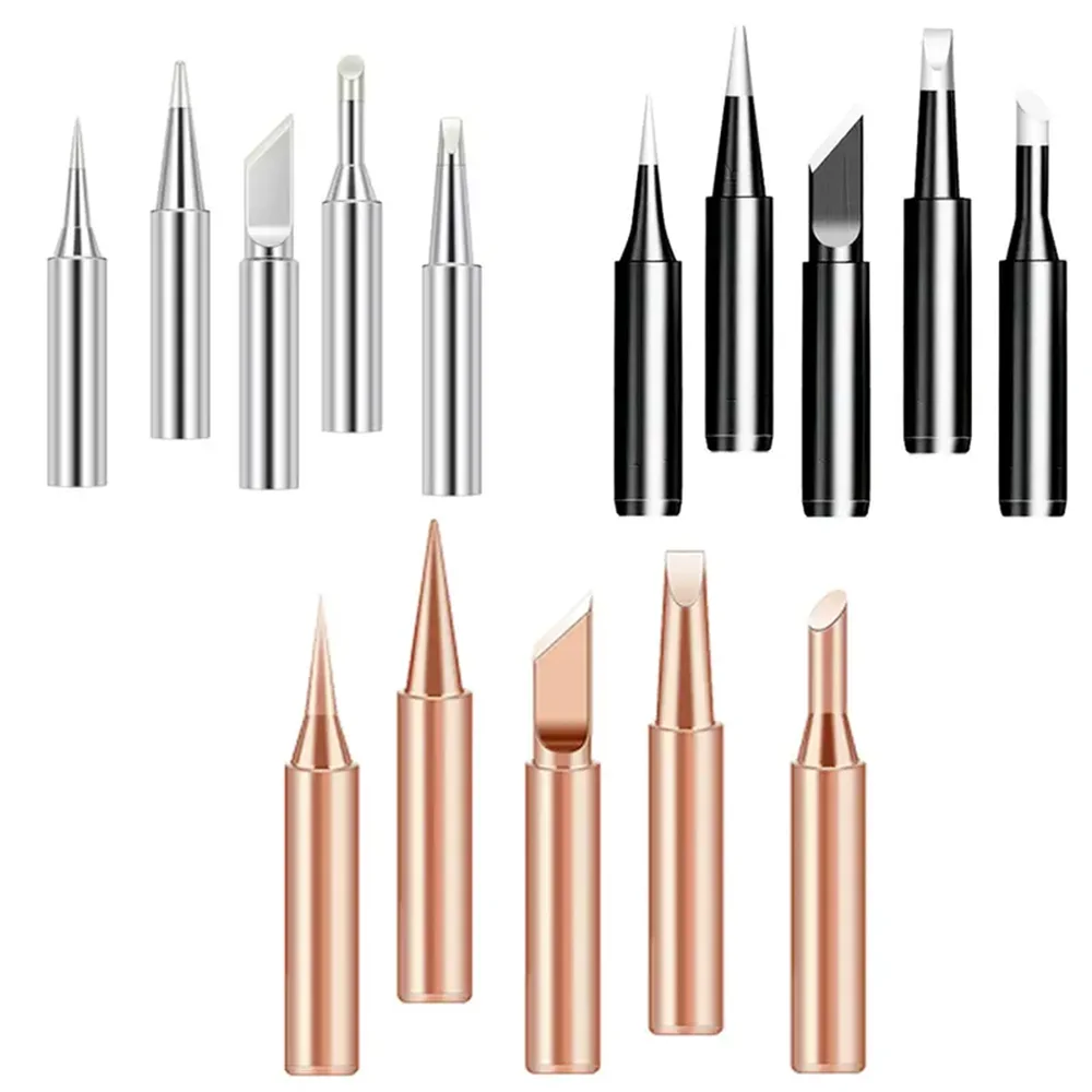 5PCS Copper Iron Tip I/B /K/2.4D/3C Set 900M T Welding Tip Head Tools Inside Hot Bare Copper Electric Soldering Iron