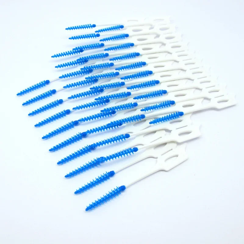 Oral Hygiene 120 Pcs Tooth Brush Flossing Head Dental Flosser Interdental Dual Toothpick Healthy For Teeth Head Tool