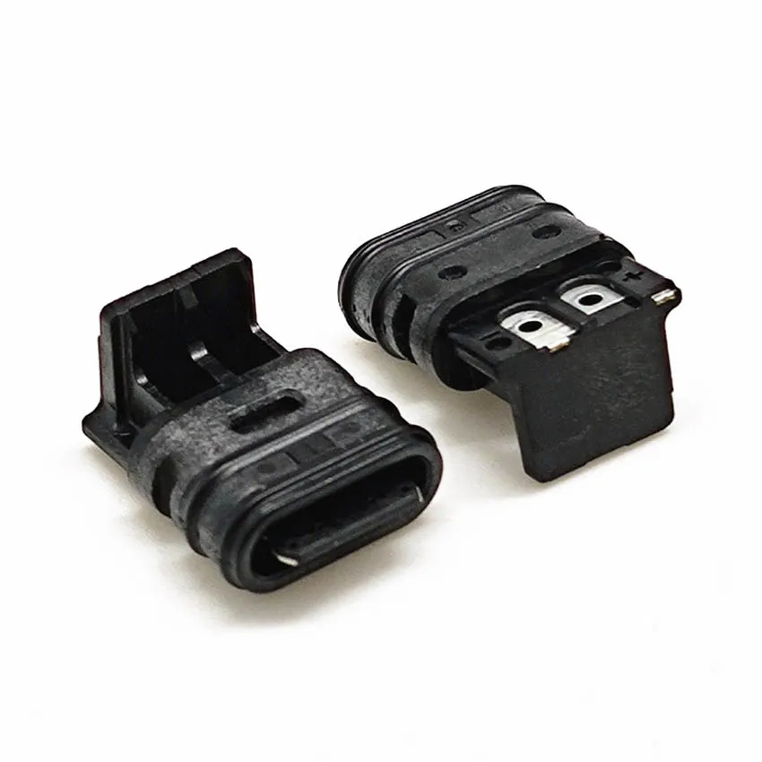 5PCS Type-C 4Pin strip steel single side terminal tongue exposed ipx7 waterproof welding wire charging connector