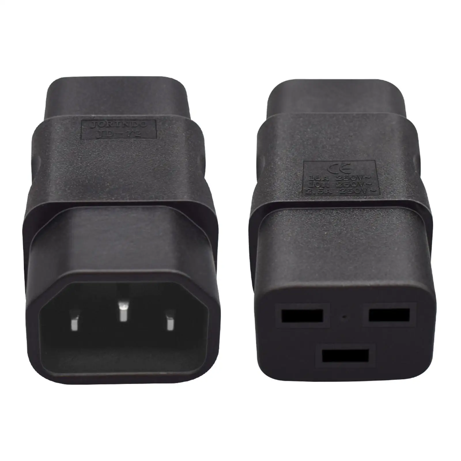 IEC320 C14 to C19 Power Adapter Connector High Performance PVC Converter Conversion Plug for Pdu Ups Servers Network