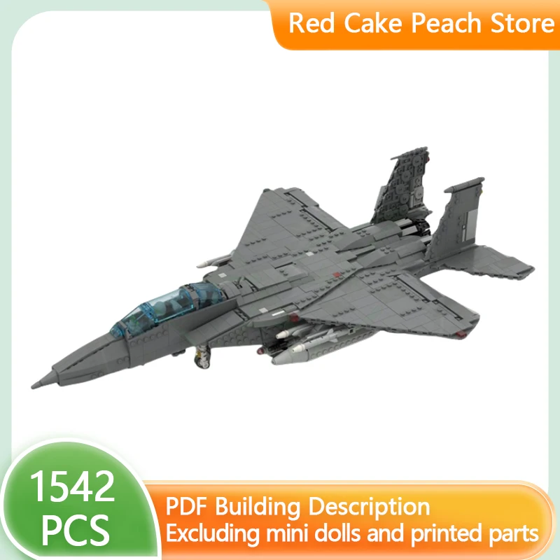 Military Aircraft Model MOC Building Bricks F-15 Eagle Fighter Jet Modular Technology Gifts Holiday Assemble Children Toys Suit