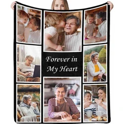 8 forever in my heart. Customized photos. photos Personalized blankets for family birthdays, weddings, mothers, and fathers