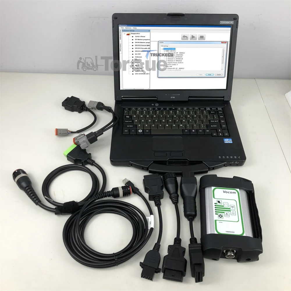

cf53 laptop +PTT VOCOM 88890300 VOCOM2 for Vcads 88894000 VODIA5 Penta Vodia Marine Industrial Diesel Engine Diagnosis Tool