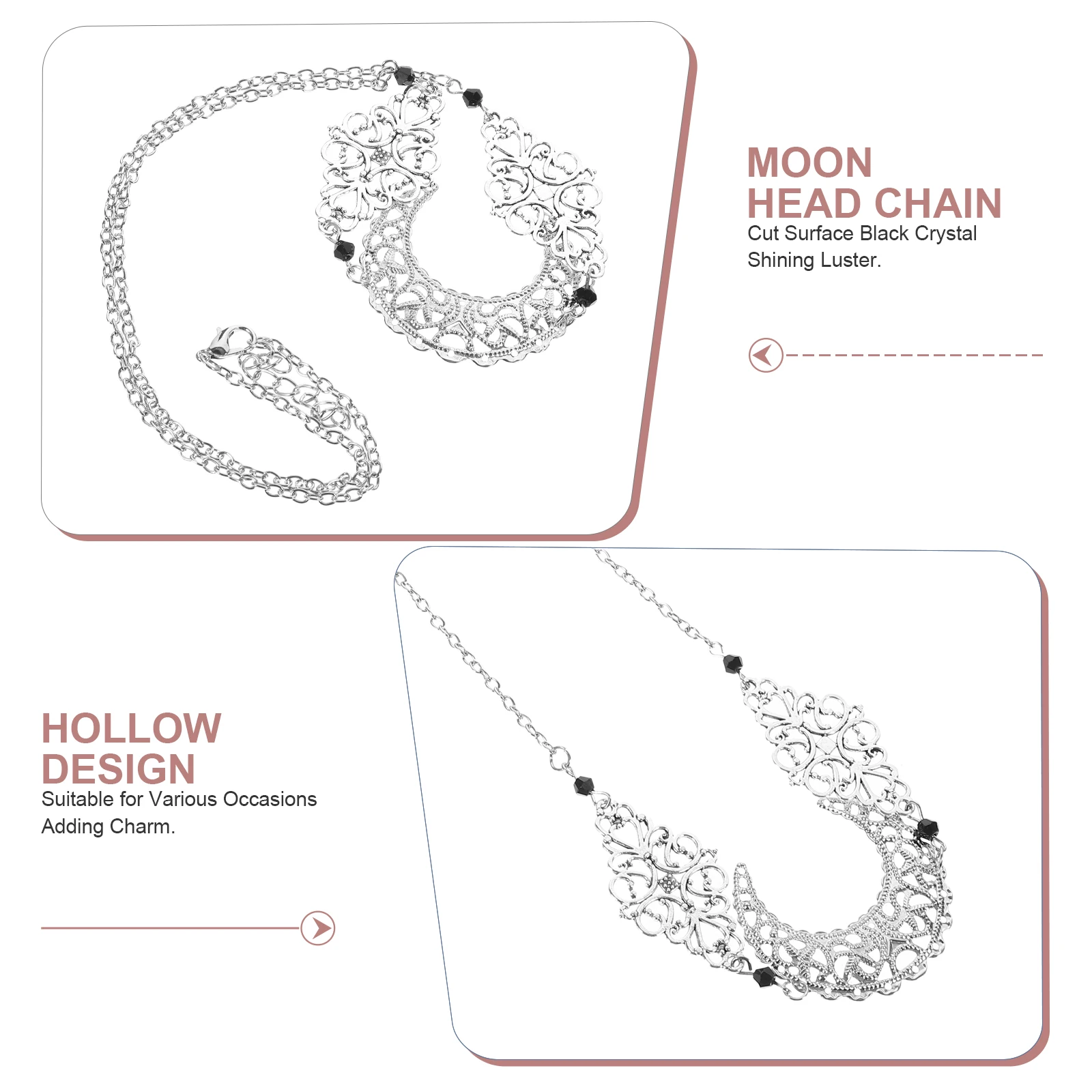 

Retro Head Chain Women Pattern Hair Accessories Bridal Jewelry Alloy Material Sturdy Safe Long Term Use Match