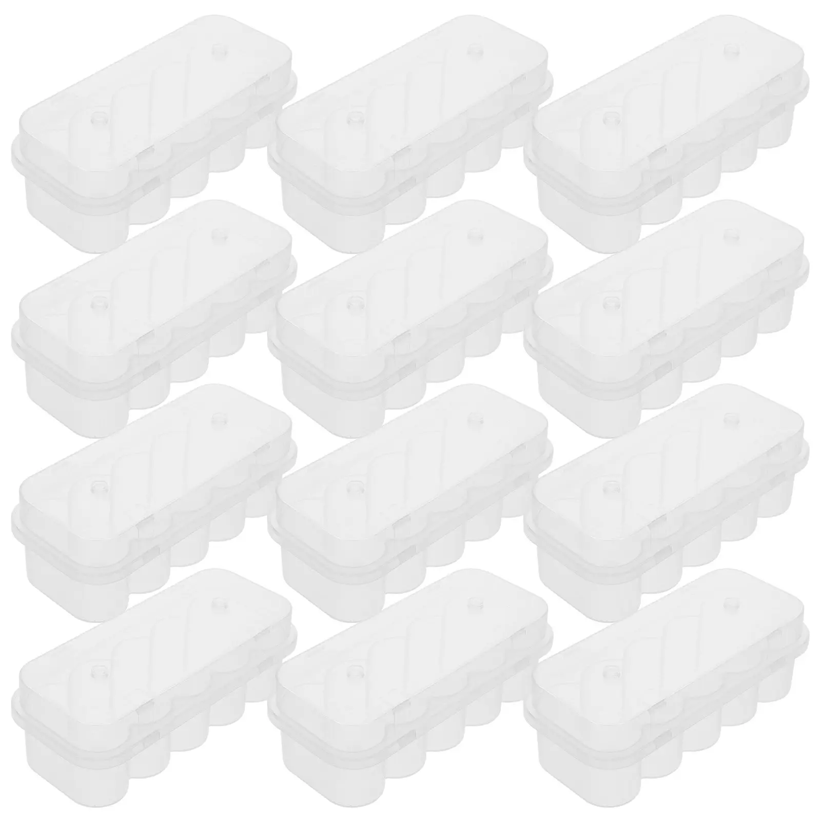 20Pcs Transparent Plastic Vial Storage Box Lid Secure Freezer Resistant Vial Holder for Lab Clinic Sample Storage