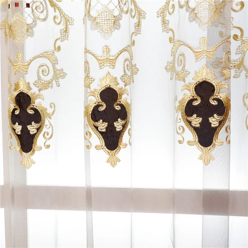 European-Style Luxury Villa Curtains for Living Room Elegant Tulle Curtain Luxurious Drapes for Bedroom Window Curtain Hot Model