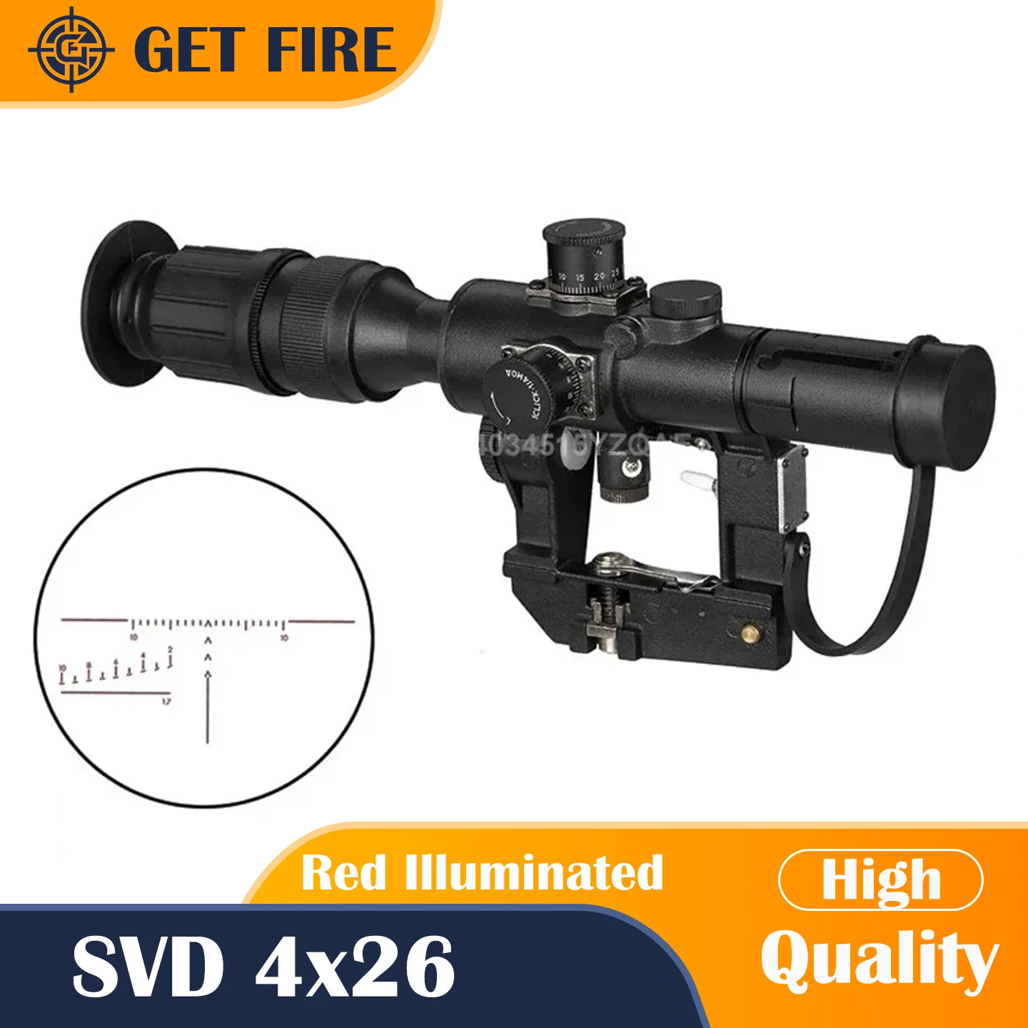 

Hunting Tactical SVD Red Illuminated 4x26 PSO-1 Type Riflescope for Dragonov Sniper Rifle Series Rifle Scope