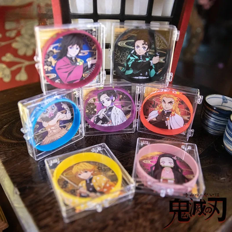 Demon Slayer Tanjiro Kamado Giyu Tomioka Rengoku Kyoujurou Bracelet Anime Peripherals Cute Cartoon Bracelets Kawaii Accessories