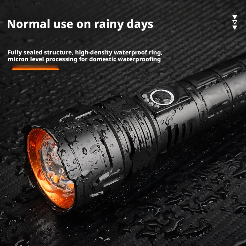 Handheld Torch Outdoor Multi-Functional High Brightness LED Rechargeable Flashlight Powerful Portable Work Light