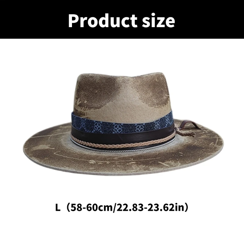 Wool Fedoras Homburg Panama Hat Exotic Maillard for Women Men Photo Props Western for Men Women Unisex Wear Headwear Dropship