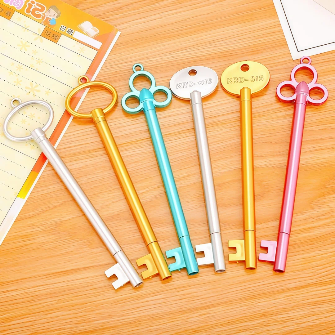 10-50Pcs artoon Key Pen Cute Neutral Pen Office Stationery Retro Water-Based Signature Pen for Learning And Business