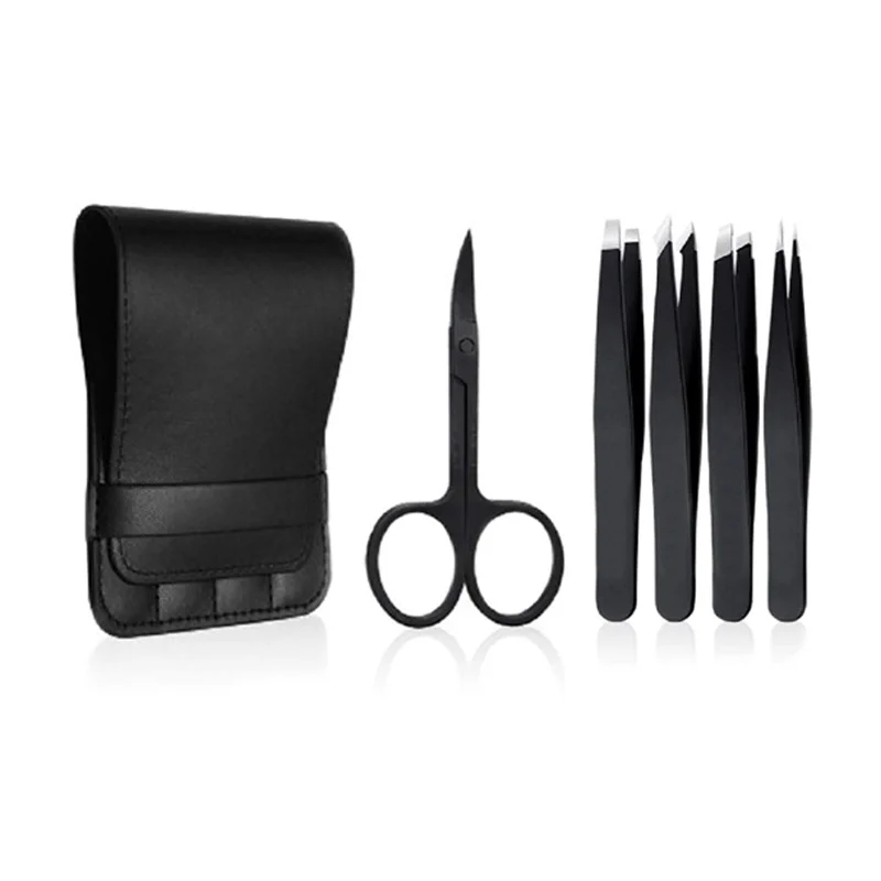 1/4 Pcs / Set Stainless Steel Eyelash Tweezers Professional Lash Extension Eyebrow Hair Remove Supplies With Bag