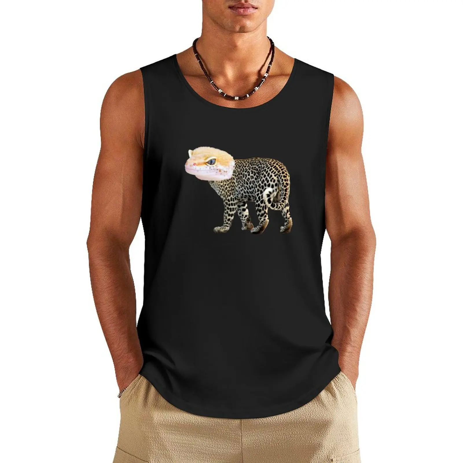 Leopard Gecko Tank Top gym t-shirts T-shirt man Man clothes for gym