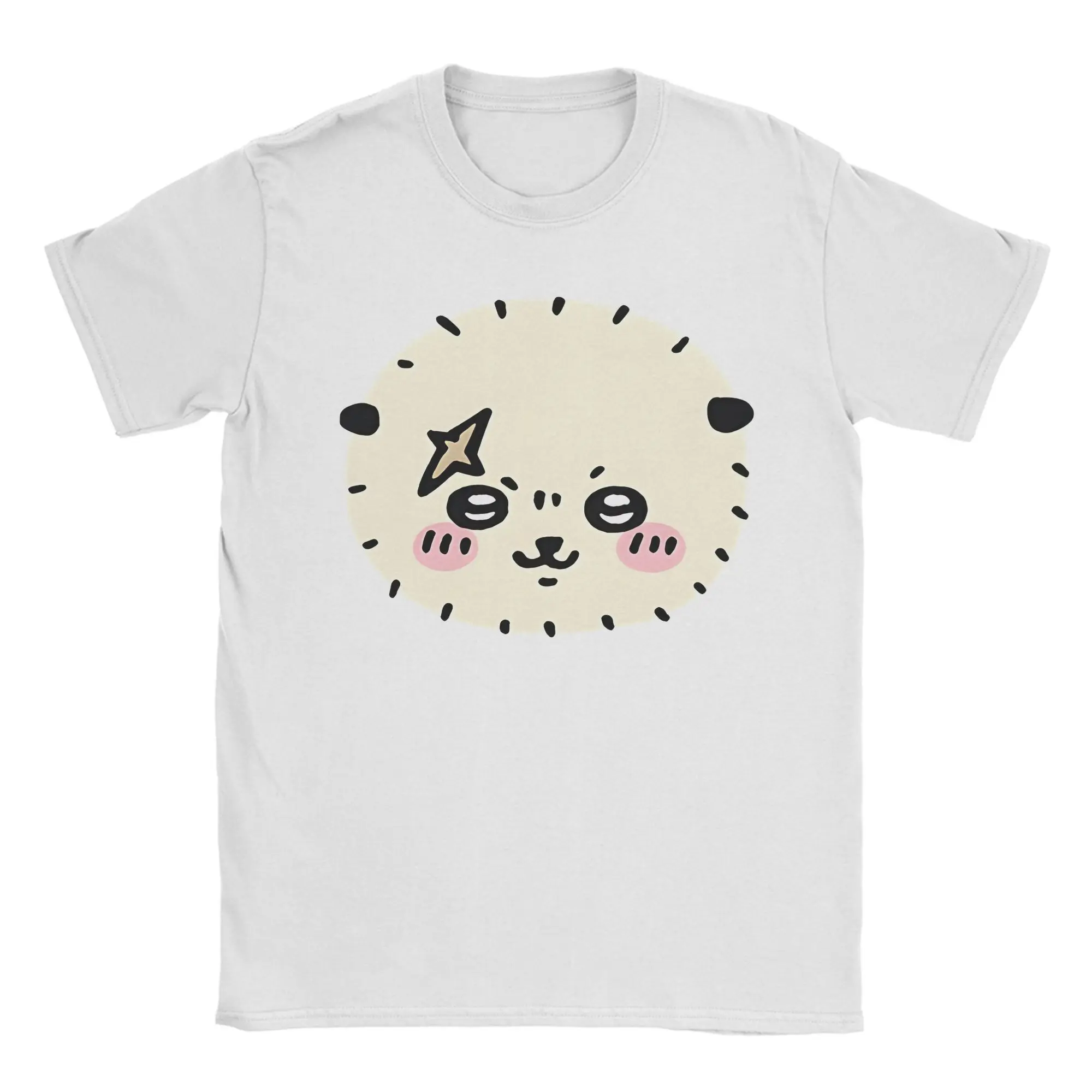 Funny Chiikawas Rakko T-Shirts Men Round Neck Cotton T Shirts  Short Sleeve Tees Unique Tops