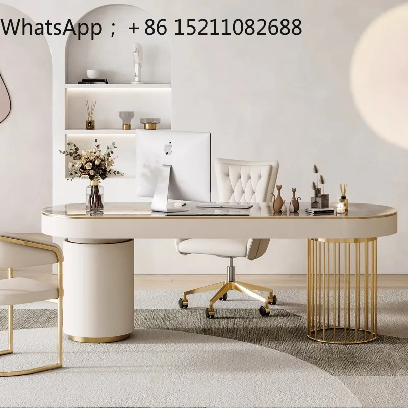 LLY reception negotiation beauty salon desk manicure consultation table household light luxury rock slab desk