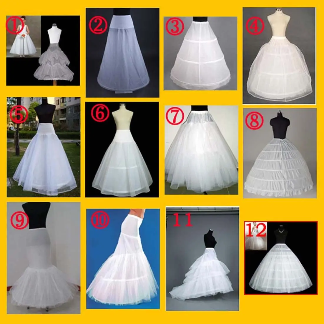 สีขาวชุดเจ้าสาวพรหม PETTICOAT CRINOLINE กระโปรง